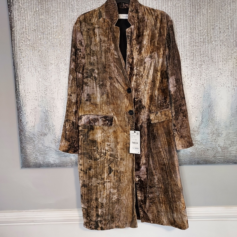 Zara Tye Die Velvet Coat - Picture 9 of 11